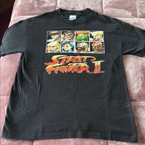 Street Fighter II Black Graphic T-Shirt